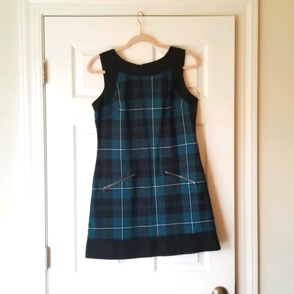 Candie's Dress Plaid Size 9 Green Blue B